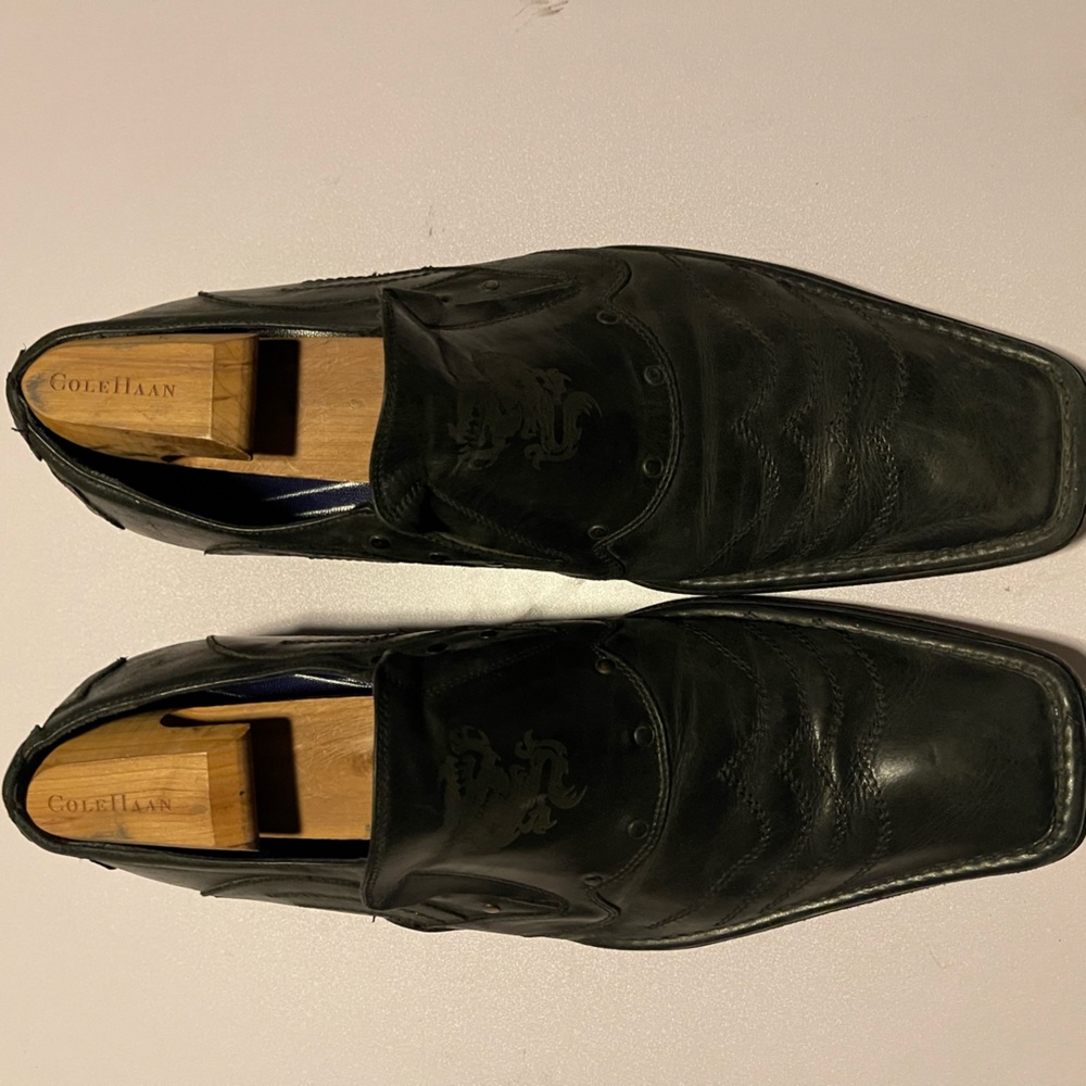 Mark Nason Rock Lives 67616 Black Slip On Shoes Made In Italy Mens US 12